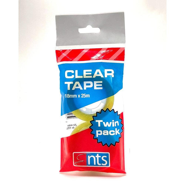 NTS Clear Tape Twin Pack | 19mm x 25m