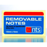 NTS Yellow Removable Sticky Notes | 125mm x 75mm | 100 Sheets