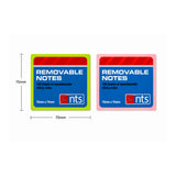 Neon Removable Sticky Notes | 75 x 75mm, 100 Sheets, Assorted Colours