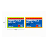 Removable Neon Sticky Notes | 125 x 75mm, 100 Sheets, Assorted Colours