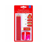 Faber Junior Triangular Graphite Pencil Set | HB, with Eraser and Sharpener