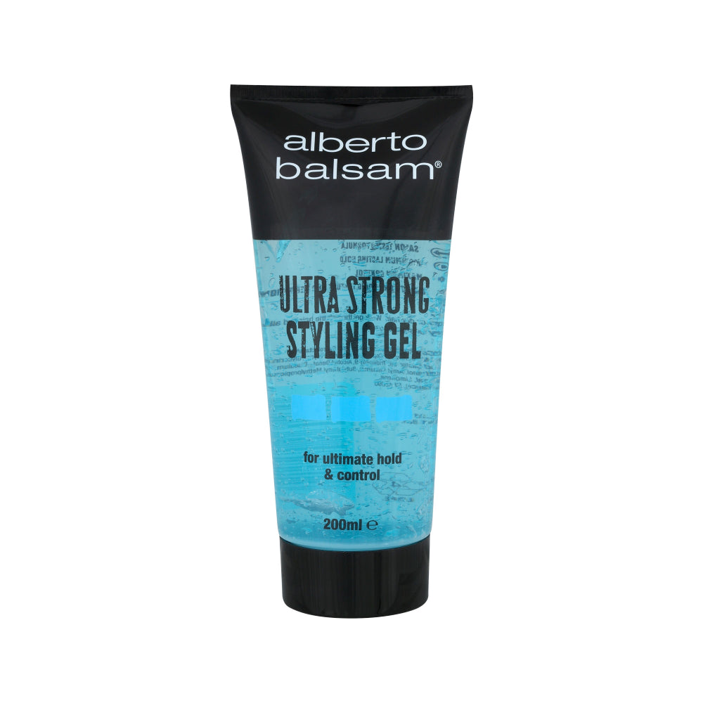 Alberto Balsam Ultra Strong Hair Styling Gel | 200 ml, Clear Blue, Tube