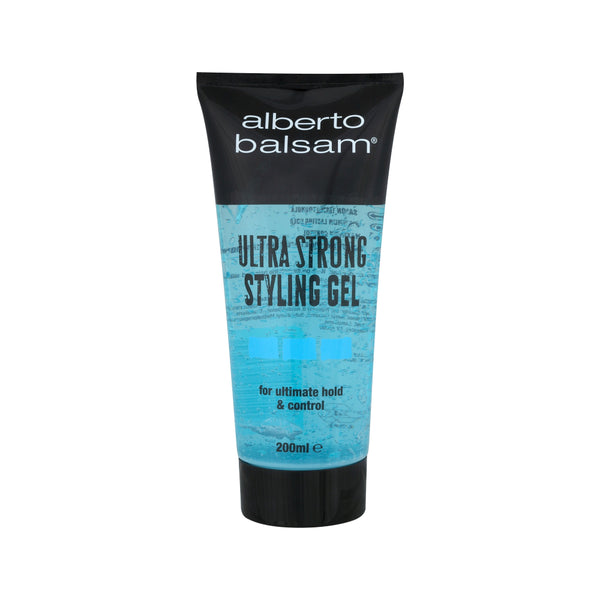 Alberto Balsam Ultra Strong Hair Styling Gel | 200 ml, Clear Blue, Tube