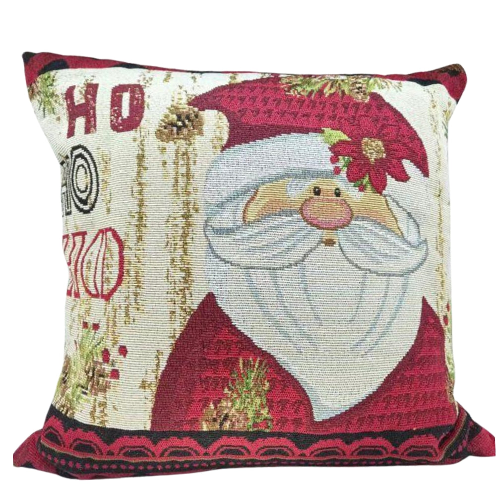 christmas cushion cover with tapestry of santa - 18cm