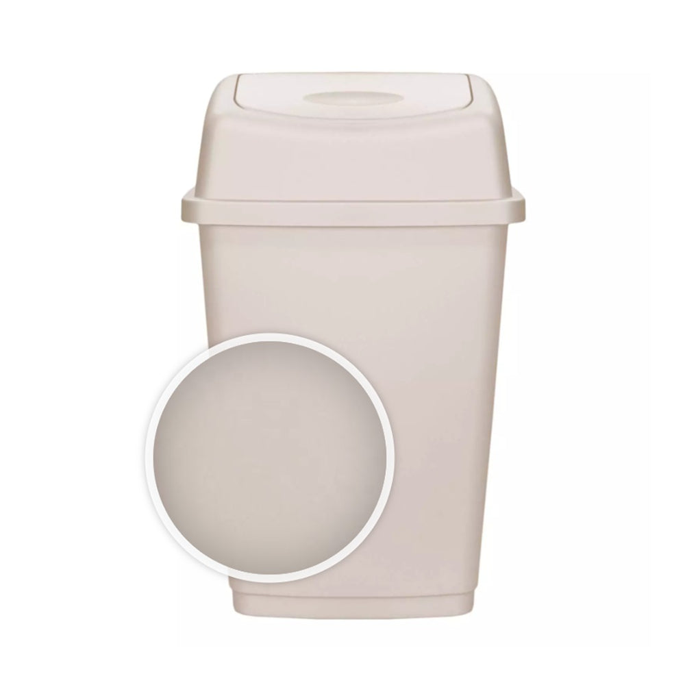 Taupe Slim Rectangular Swing Top Waste Bin | 12L, Concealed Lid