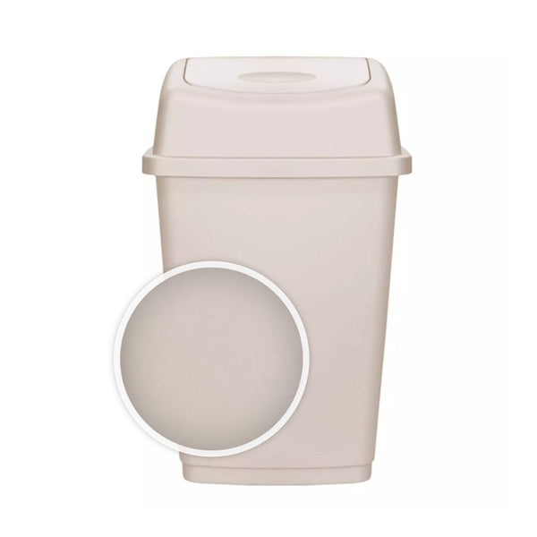 Taupe Slim Rectangular Swing Top Waste Bin | 12L, Concealed Lid