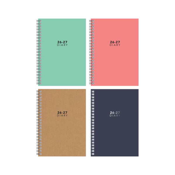 Tallon Academic A5 Wirebound Diary - 2026-2027 - Assorted Colours