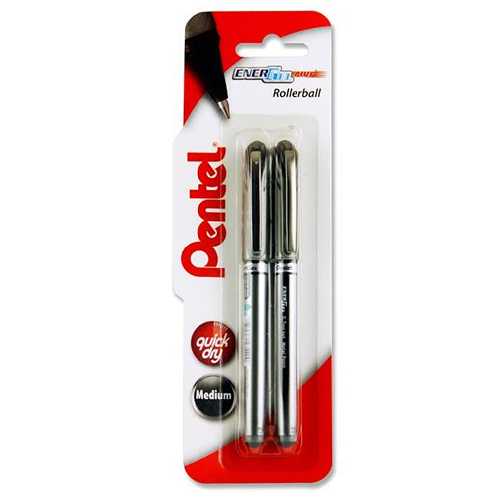 Pentel Energel Plus Roller Ball Gel Pens Black | 0.7mm | Pack of 2