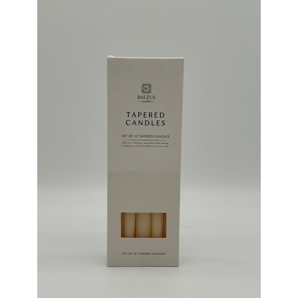 Ivory Unscented Tapered Candles - 10 Pack