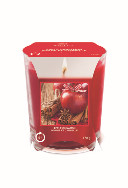 Baltus Apple and Cinnamon Scented Candle | 45-Hour, 170 g, Red