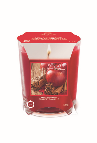 Baltus Apple and Cinnamon Scented Candle | 45-Hour, 170 g, Red