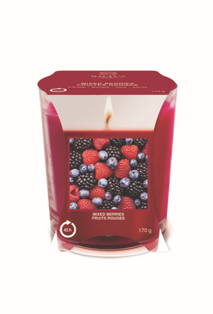 Baltus Mixed Berries Scented Glass Candle | 170 g, 45 Hour Burn Time