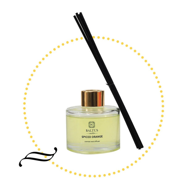 Baltus Spiced Orange Luxury Reed Diffuser | 100ml, Black Reeds