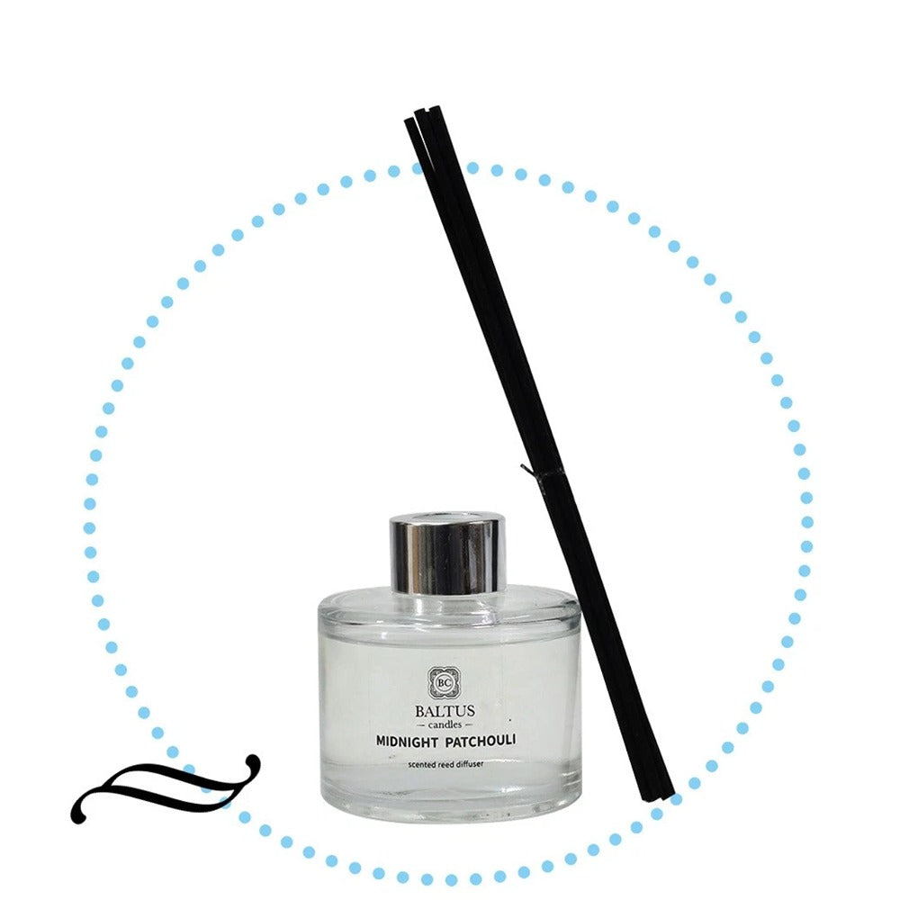 Baltus Midnight Patchouli Luxury Reed Diffuser | 100ml, Deep Blue
