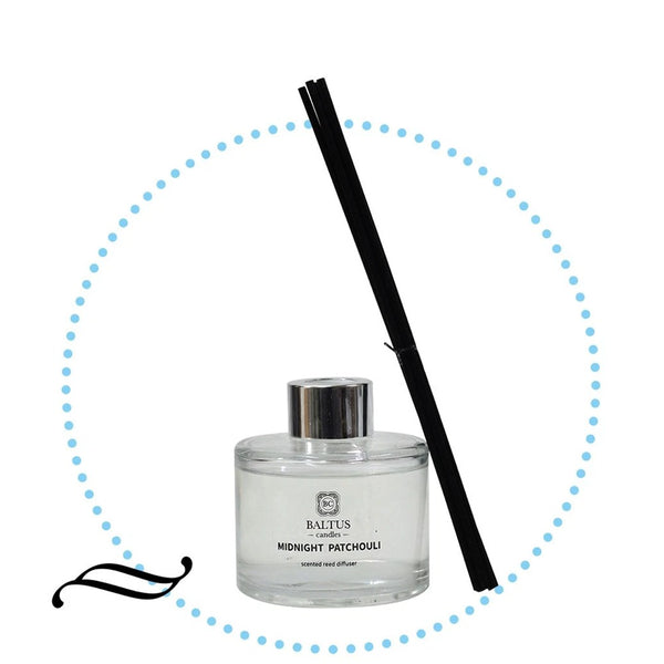 Baltus Midnight Patchouli Luxury Reed Diffuser | 100ml, Deep Blue