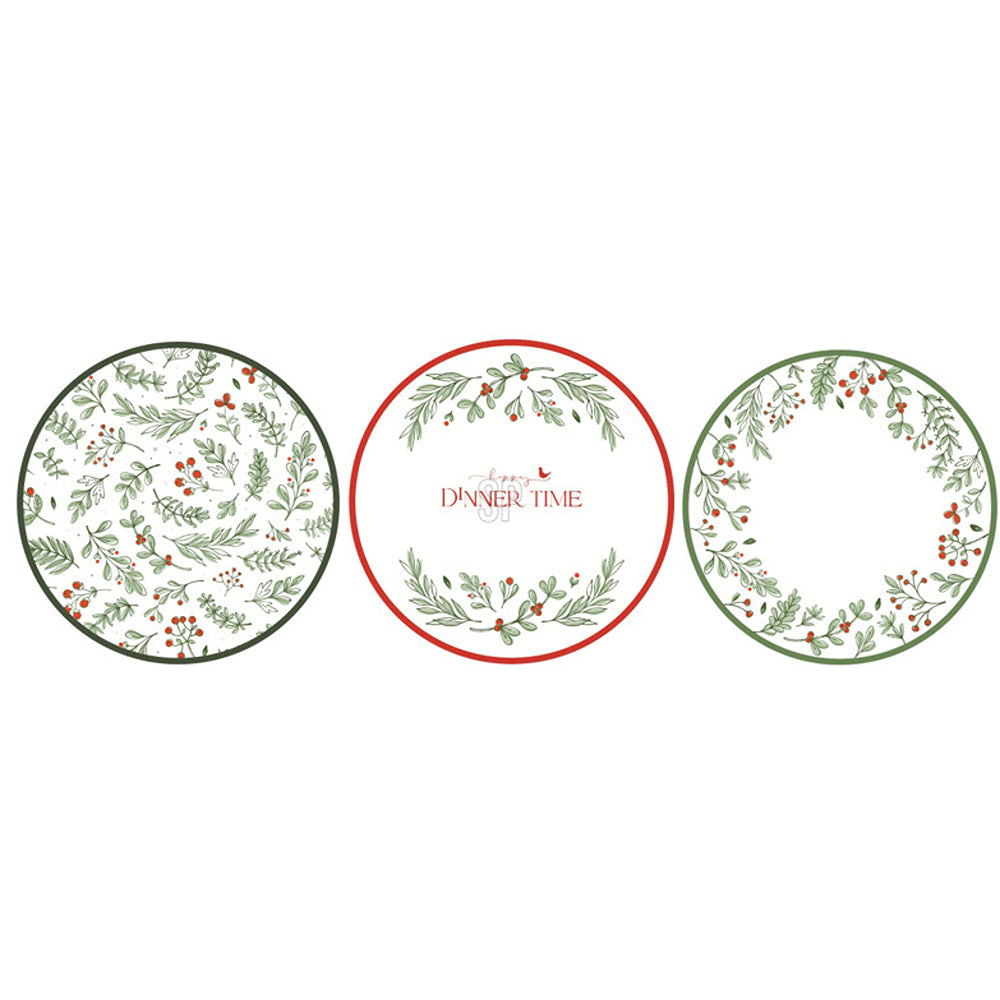 Traditional Design Assorted Christmas Desert Plate | 19cm