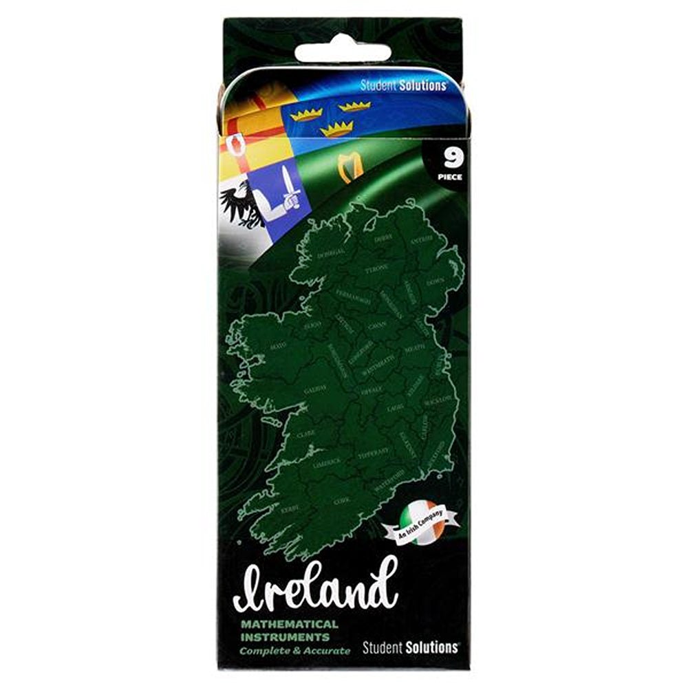 Student Solutions Mathematical Instrument Set with Map of Ireland Tin | 9 Piece Set