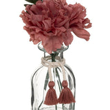 Atmosphera Pink Faux Flower Arrangement in Glass Vase | 30cm, Tassel