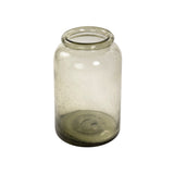 Atmosphera Cylindrical Textured Bubble Glass Vase | 21cm, Smoky Tint