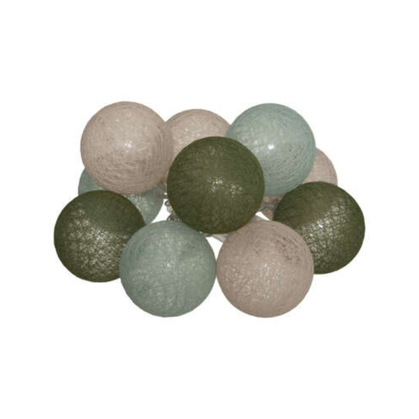 Atmosphera Assorted Colour LED Ball String Lights | Ten Balls, Woven Finish