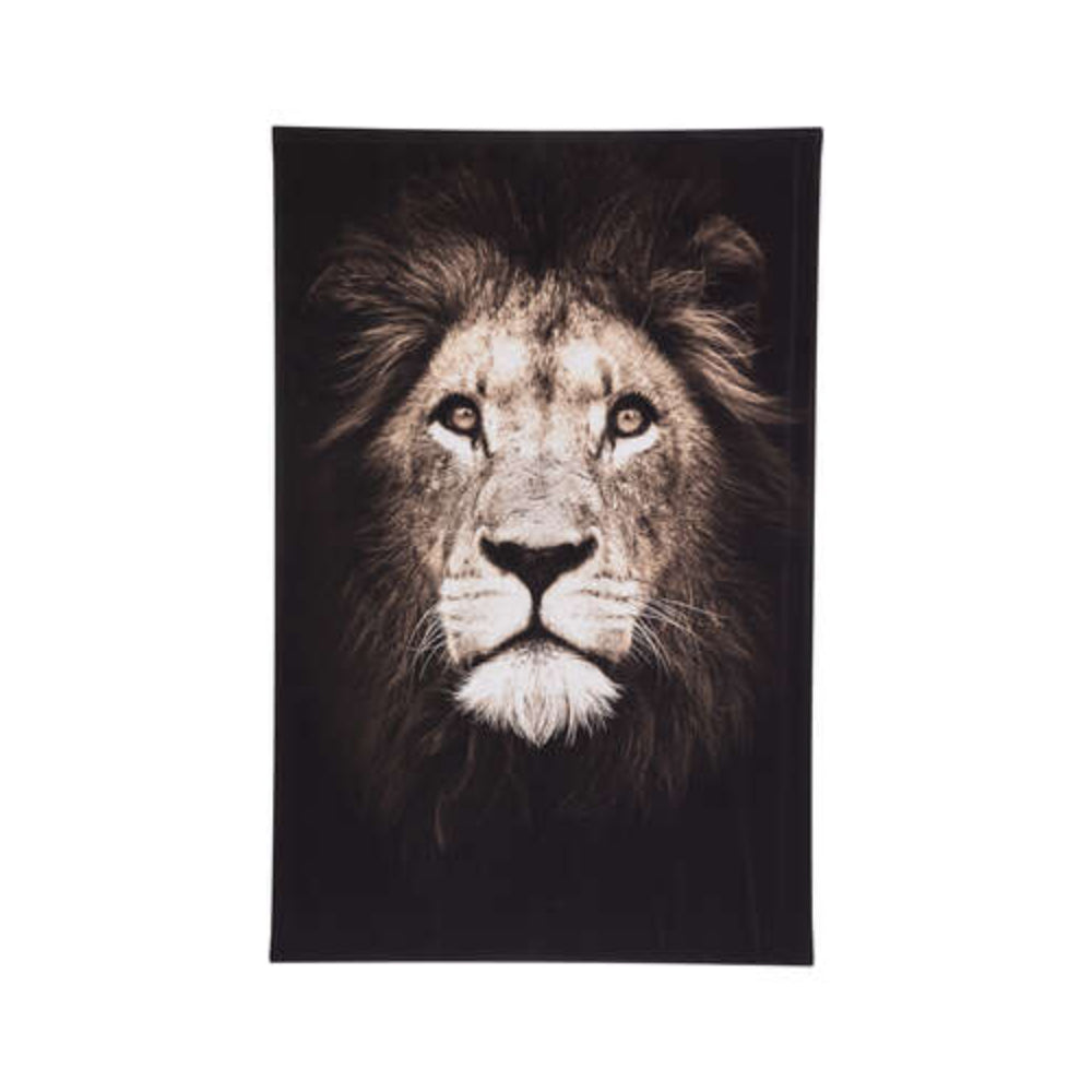 Atmosphera Black and White Lion Canvas Wall Art | 75 x 115cm