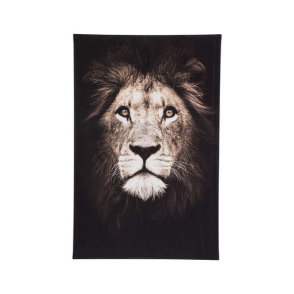 Atmosphera Black and White Lion Canvas Wall Art | 75 x 115cm