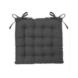 Atmosphera Dark Grey Tufted Seat Pad Cushion | 38 x 38cm, Ties