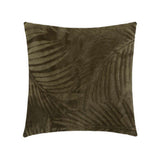 Atmosphera Square Leaf Motif Textured Cushion | Khaki, 40 x 40cm