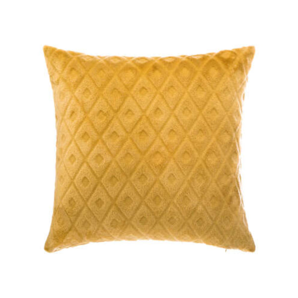 Atmosphera Diamond Textured Ochre Square Cushion | 40 x 40cm