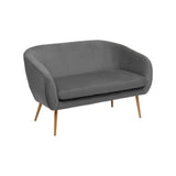 Atmosphera Solaro 2 Seater Sofa | Grey, Ribbed Upholstery, Tapered Legs