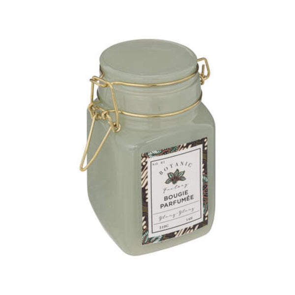 Atmosphera Ylang Green Glass Fragranced Candle | 210g, Clip-Top Jar