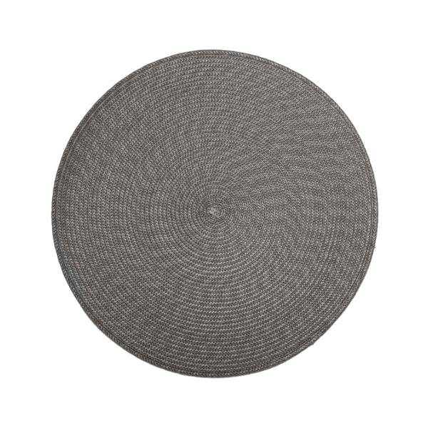 Secret de Gourmet Concentric Braided Round Placemat | Grey, Textured