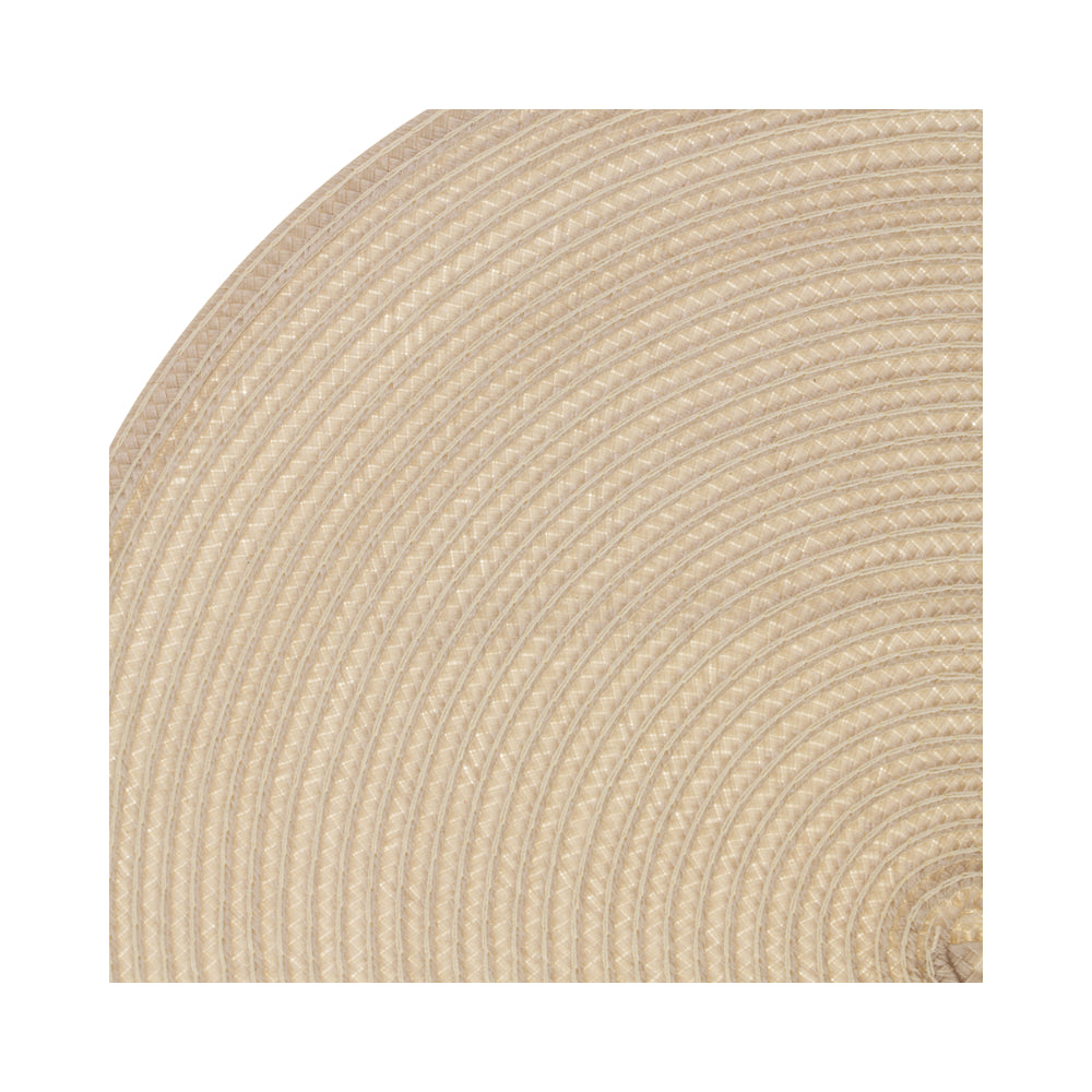 Secret de Gourmet Braided Round Placemat | Beige, Woven Spiral Design