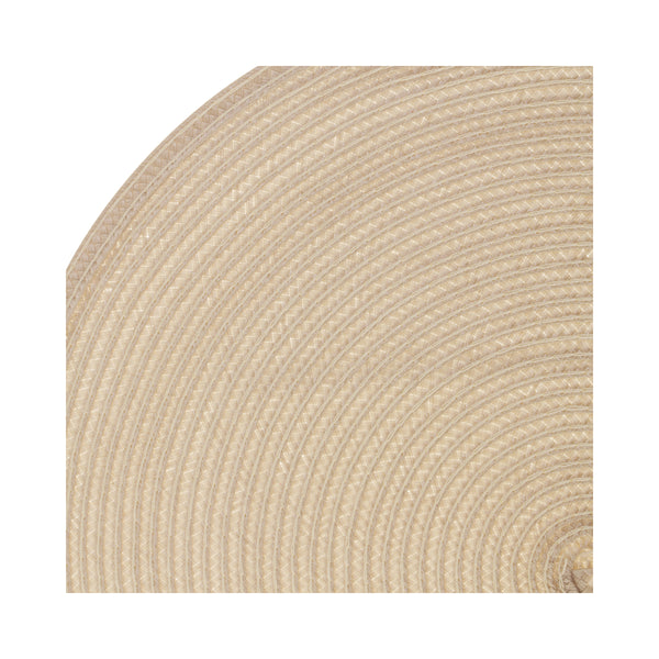 Secret de Gourmet Braided Round Placemat | Beige, Woven Spiral Design