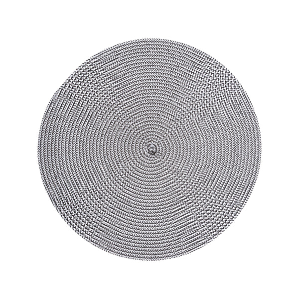 Secret de Gourmet Braided Round Placemat | Black and White, Woven