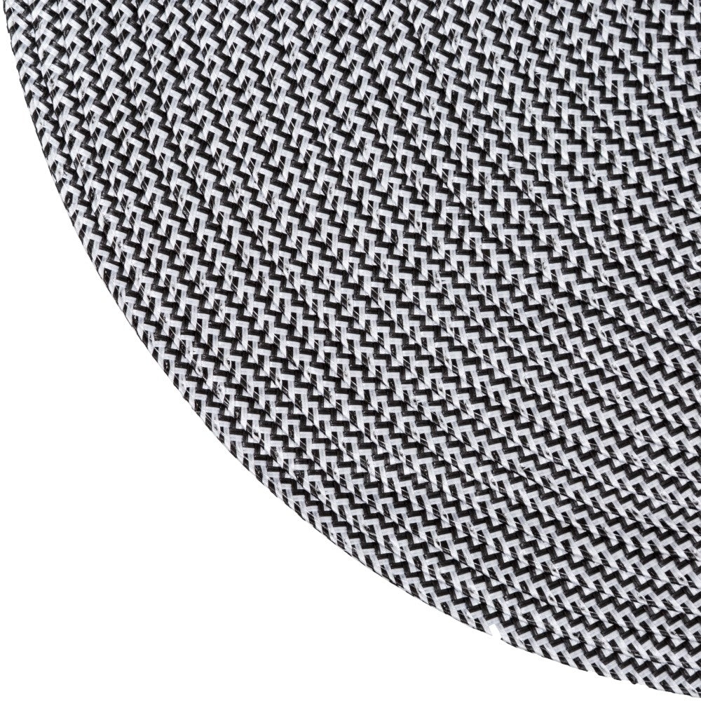 Secret de Gourmet Braided Round Placemat - Black and White - Woven