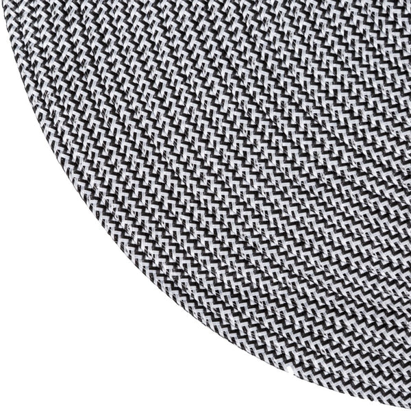 Secret de Gourmet Braided Round Placemat - Black and White - Woven