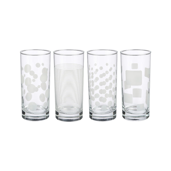 Secret de Gourmet Highball Tumbler Glasses | Pack of 4, 48cl, Assorted Patterns
