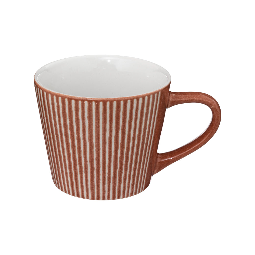 Secret de Gourmet Maya Coral Two-Tone Striped Mug | 40cl, White Interior