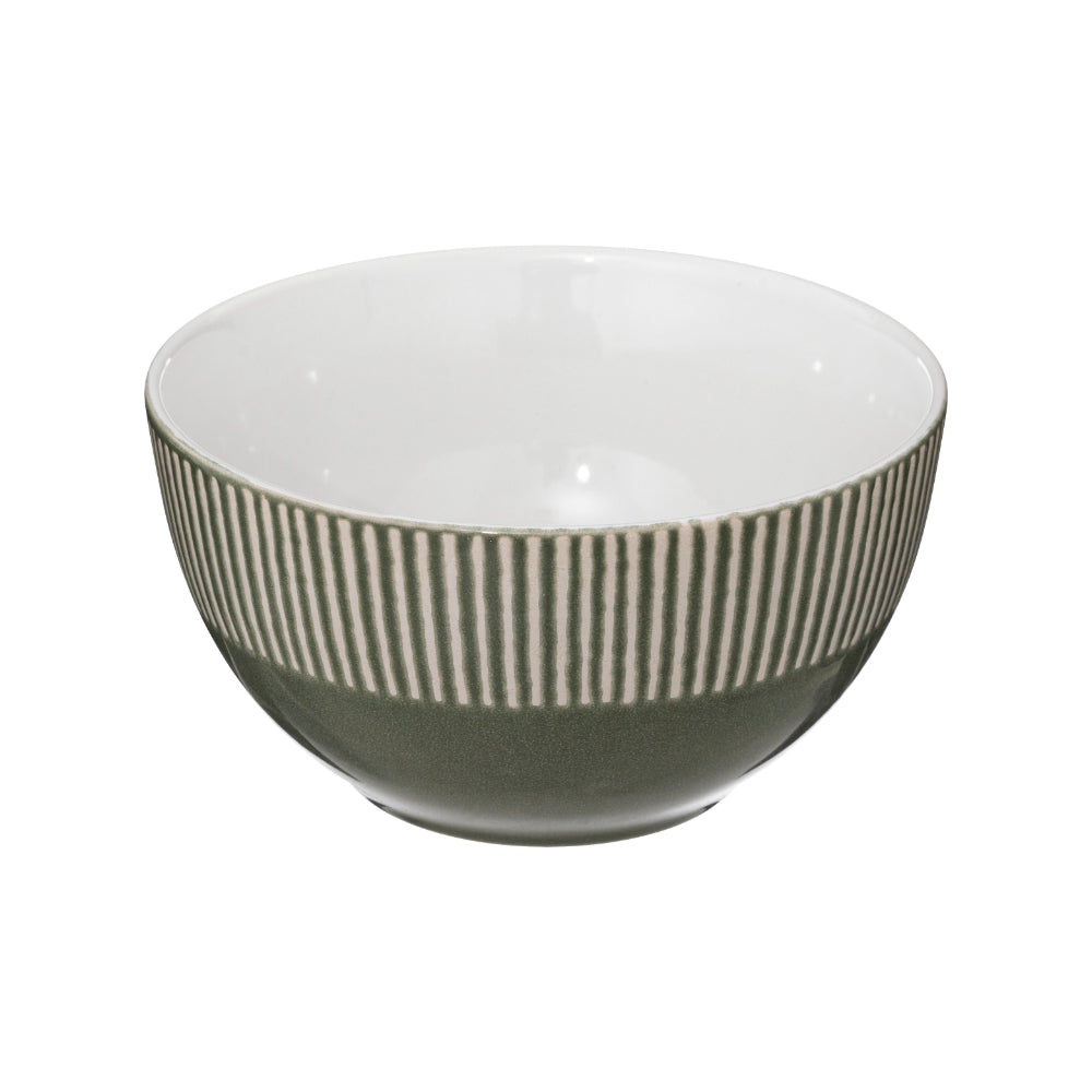 Secret de Gourmet Maya Green Cereal Bowl | 70cl, Two-Tone Striped
