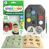 Snazaroo Dinosaur & Dragon Face Painting Kit Face Paints | 40 Faces, Brush
