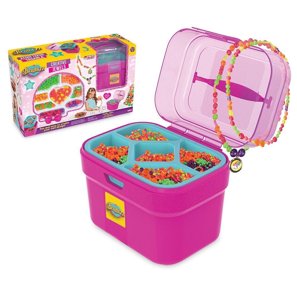 Brightzz Bead Set with Basket | Creative Jewellery Making Kit for Kids