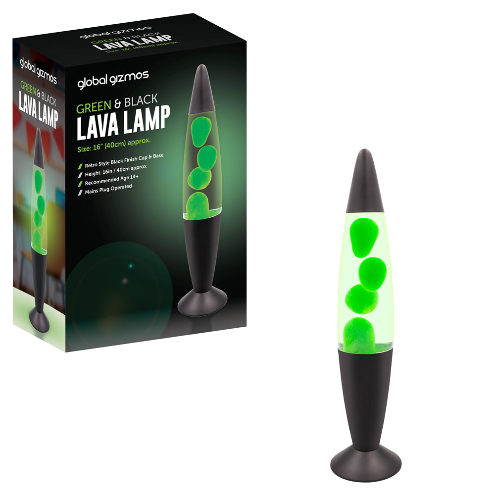 Global Gizmos Green &amp; Black Retro Lava Lamp