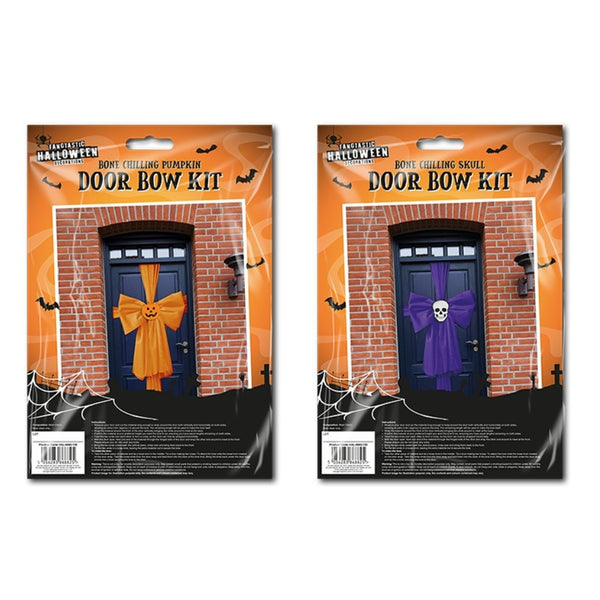 Oversized Halloween Door Bow Decoration - Assorted Designs, Assorted Colours