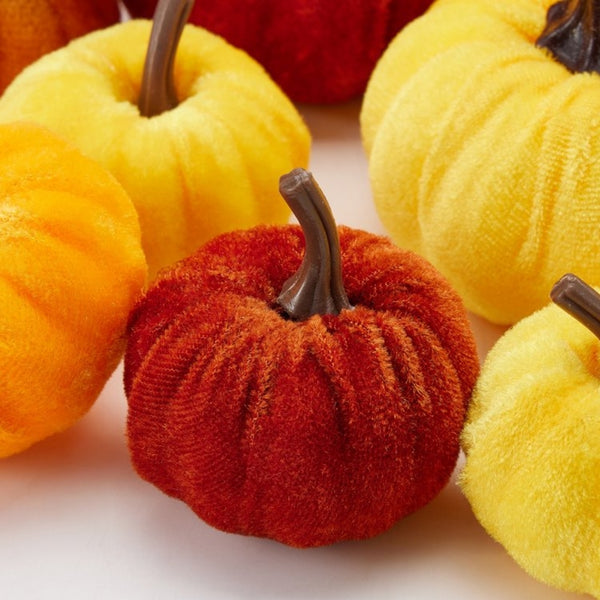 Halloween Mini Velvet Pumpkin Decorations 