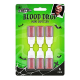 Halloween Fake Blood Dropper Bottles Make-Up Set - Pack of 6, Rich Red