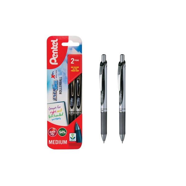 Pentel EnerGel Black Gel Pens - 0.7mm - Pack of 2