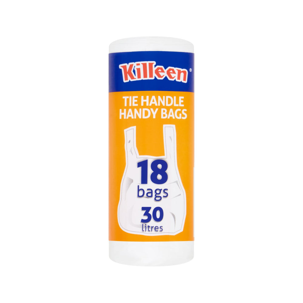 Killeen Tie Handle Handybag Bin Liners | Pack of 18, 30 Litre Capacity
