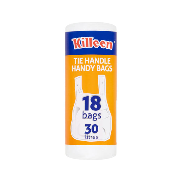Killeen Tie Handle Handybag Bin Liners | Pack of 18, 30 Litre Capacity