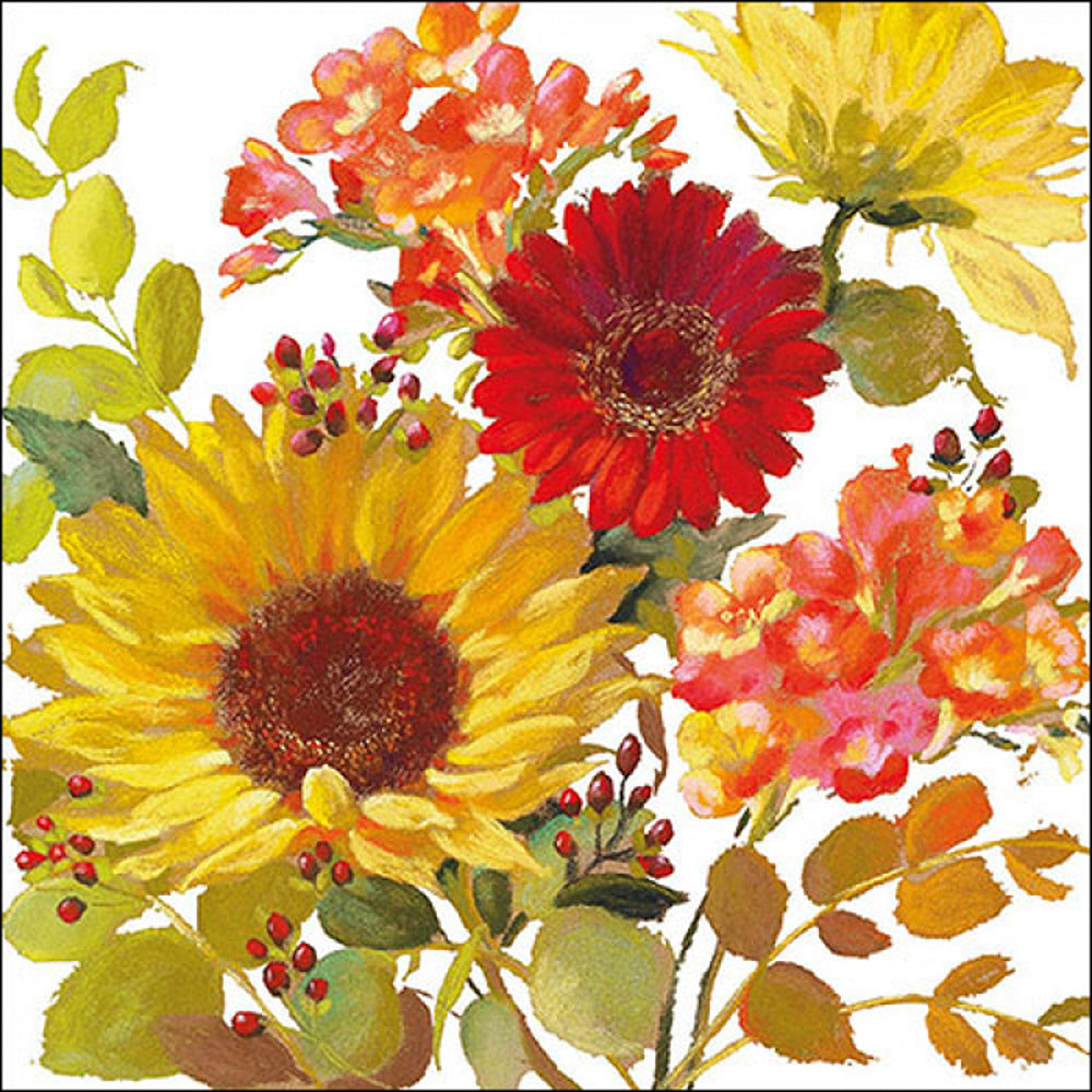 Ambiente Sunny Flowers Napkin - Sunflower, Gerbera